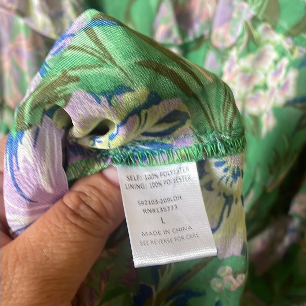 Vici Women's Green Floral Tiered Midi - Picture 7 of 9